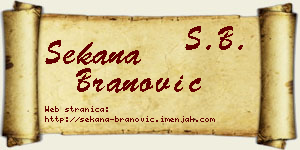 Sekana Branović vizit kartica